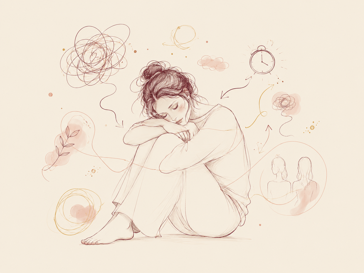 Ilustração sobre ansiedade e sobrecarga emocional